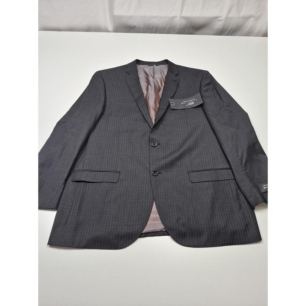 Emilio Ciro Blazer Mens 46 Gray Pinstripe Italian Wool Sport Coat Turbo 160